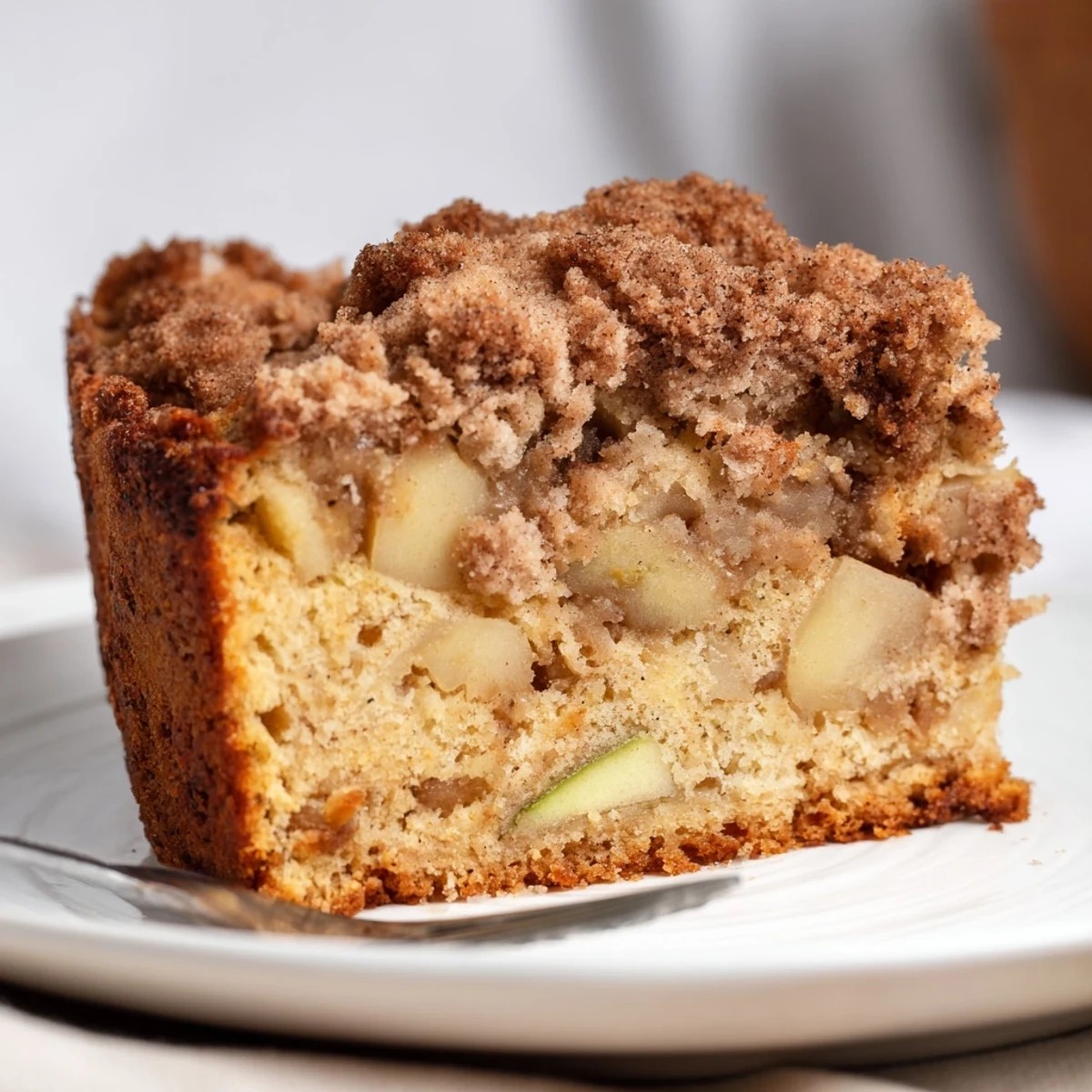 Saftiger Apfelkuchen mit Streusel, ideal für gemütliche Herbstnachmittage und Desserts.