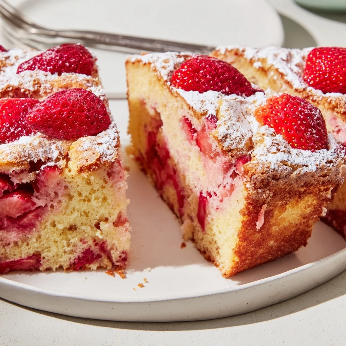 Frischer Erdbeer Kuchen Vanille