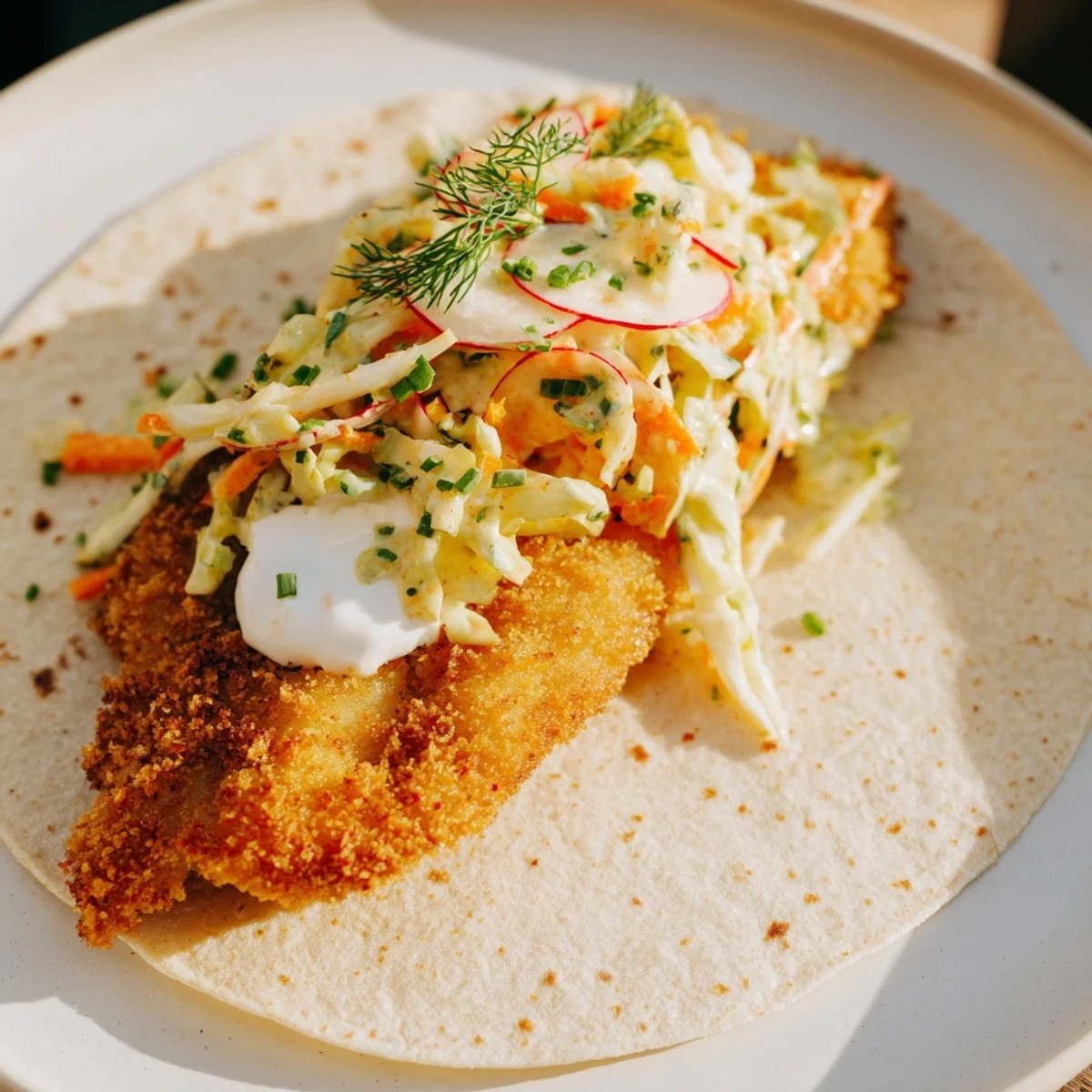 Golden-brown pork schnitzel tacos, a fusion of German and Mexican cuisine, ready to be devoured.