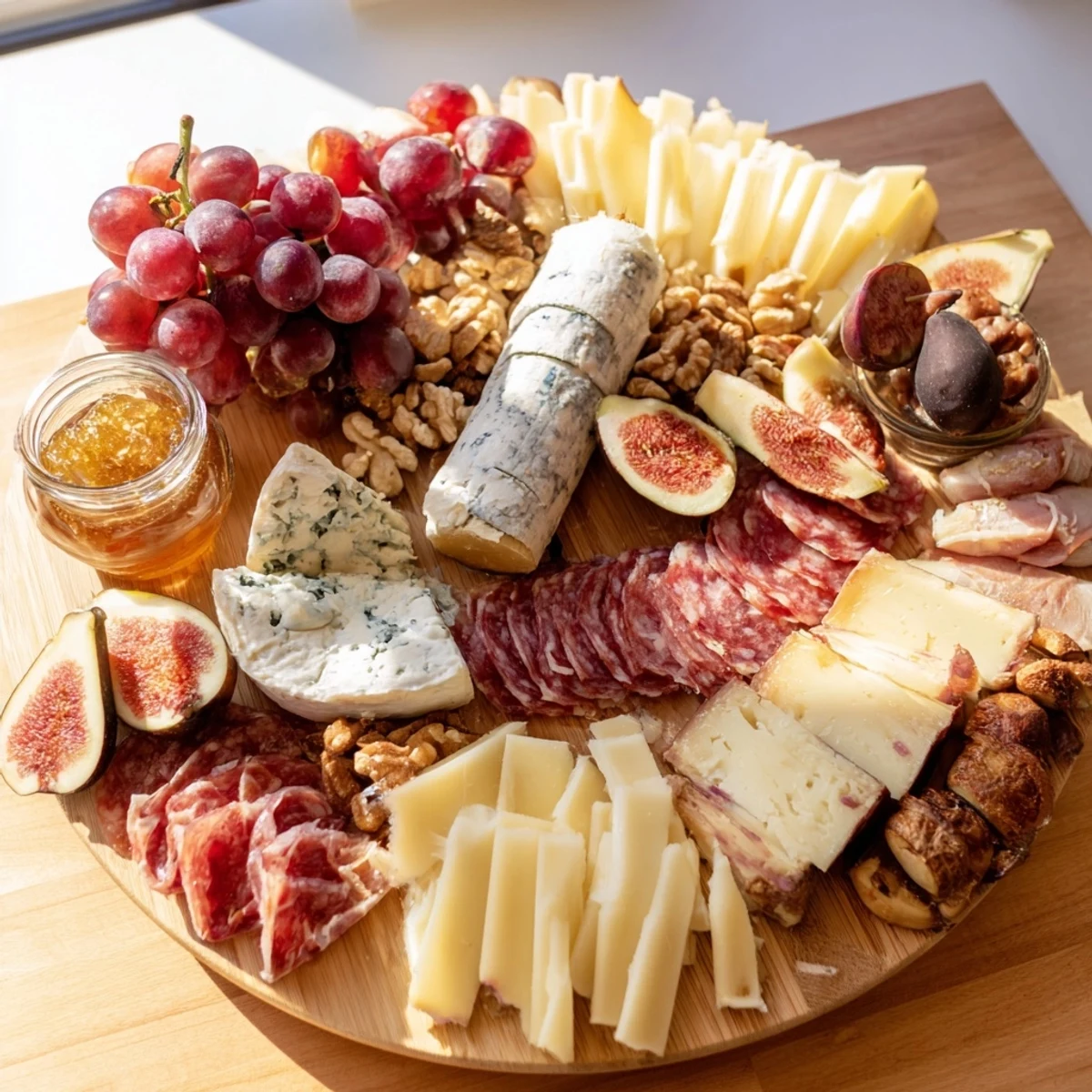 Artisan cheeses and meats arranged on a beautiful 2026 Wine Pairing Board for a gathering.