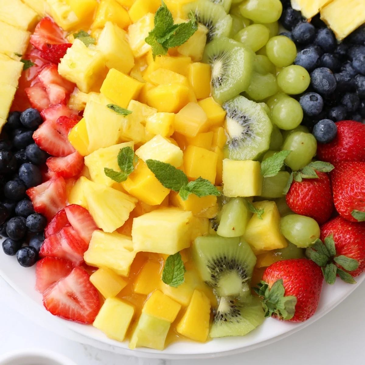 A colorful Tropical Pineapple Fruit Boat overflowing with fresh, juicy summer fruits, ready to enjoy.