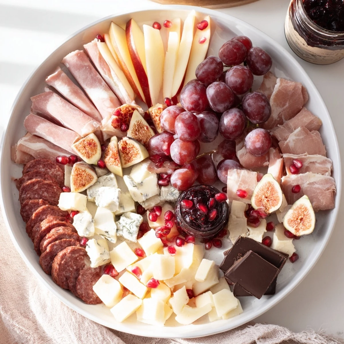 This French-inspired Éclat dÉtoiles Planche de Noël displays a beautiful starburst of holiday delights.