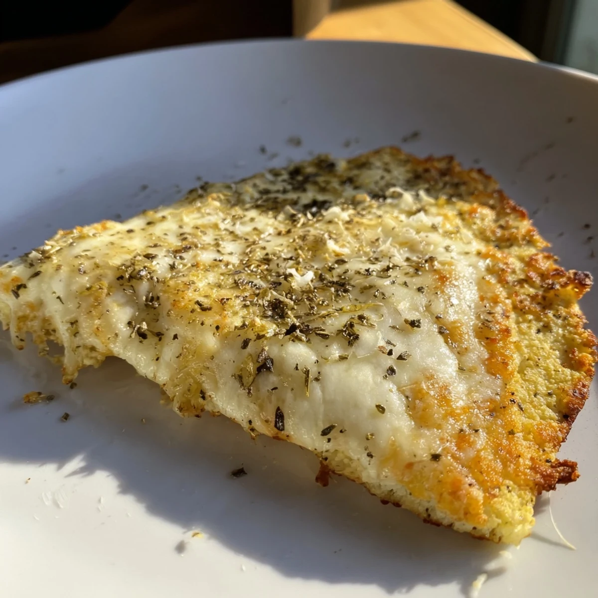 Golden-brown cauliflower pizza crust, a gluten-free and low-carb meal starter.