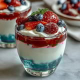 Rot Weiß Blau Jello Schichten