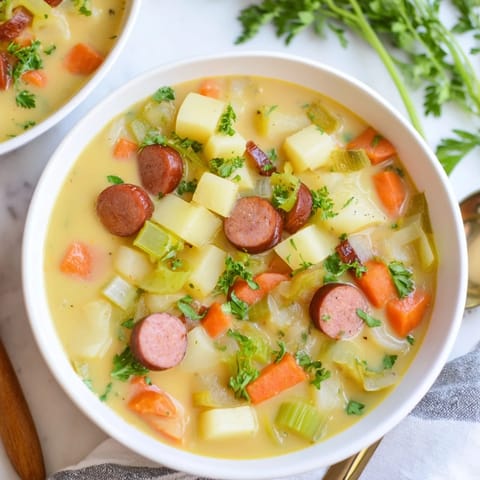 Kartoffelsuppe mit Wiener Würstchen