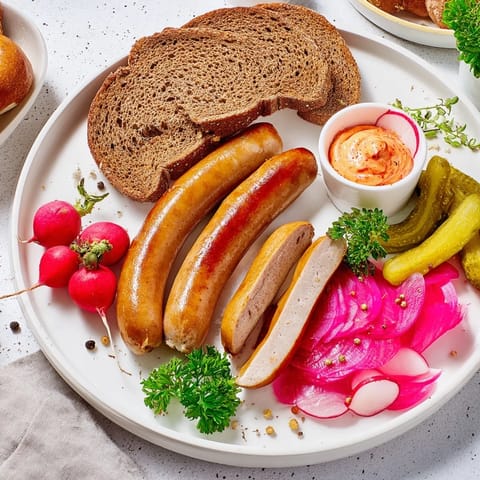 Vegan deutsche Wurstplatte