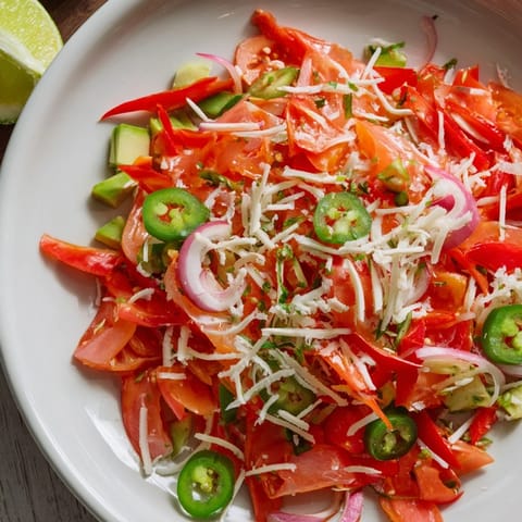 A delicious Desert Cactus Taco Platter, colorful with fresh salsa, and a savory vegetarian meal idea.