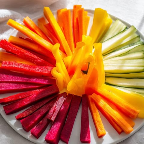 Bunte Gemüse-Sticks Snack