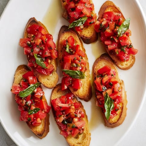 Bruschetta Toasts Diagonal Line