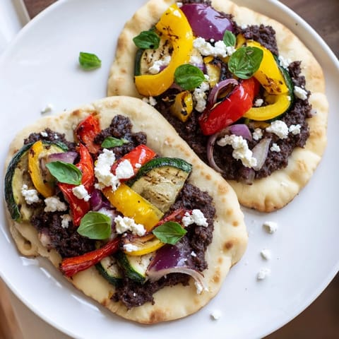 Naan Brot mit Olive Feta