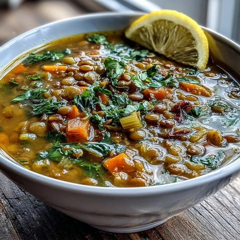 Gedünstete Mung-Bohnen-Suppe mit Kreuzkümmel und Koriander in einer Schüssel.