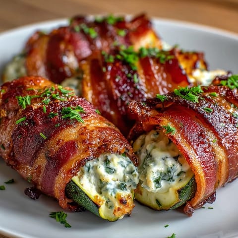 Bacon Zucchini mit Käsefüllung