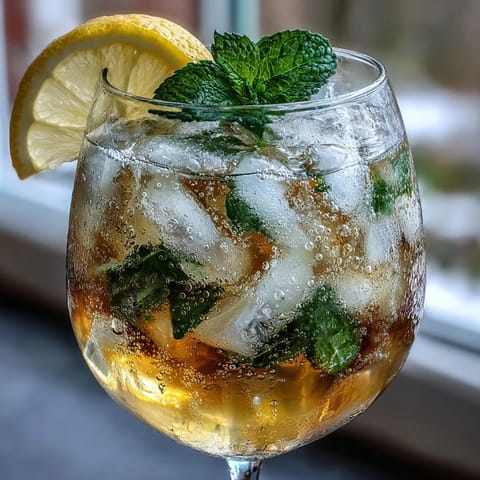 Frisch prickelnder Zitronen-Mocktail mit Limoncello-Aroma und Minze