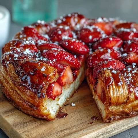 Rustic Strawberry Galette mit Mandelfrangipane und knusprigem Teig.