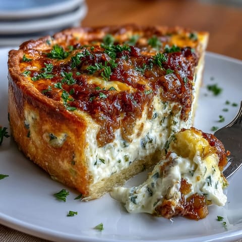 Spring Brunch Quiche mit Lauch und Gruyère: goldene, gebackene Quiche mit zarten Lauchstreifen, geschmolzenem Gruyère und frischen Kräutern, perfekt für ein Frühstücksbuffet oder leichtes Mittagessen.