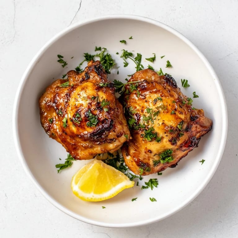 Close-up of perfectly roasted Bavarian Sweet Mustard Chicken, glistening with a savory glaze and spices.
