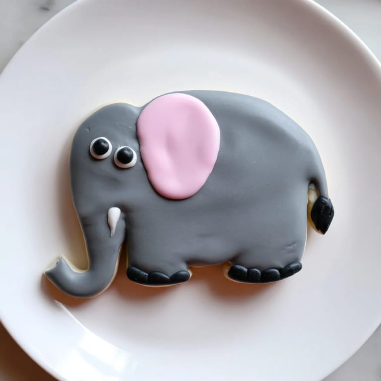 Warm and inviting, these decorated Biscuits Amical Éléphant Géant cookies are perfect for kids.