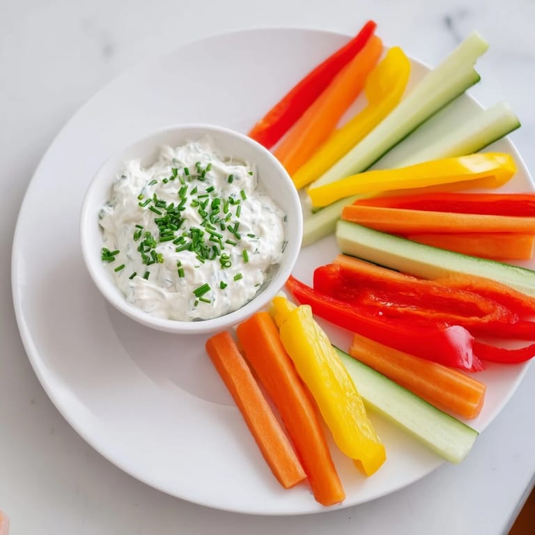 Kids Dip recipe: a perfect snack with a bowl of creamy dip surrounded by veggie sticks.