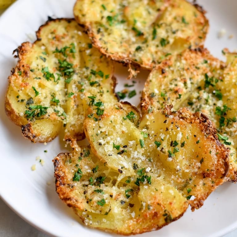Baked to perfection, these Garlic Parmesan Potatoes offer a savory and irresistible crunch in every bite.