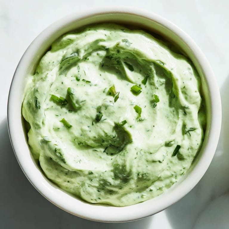 Enjoy the smooth texture of homemade Green Goddess Dip, a delicious appetizer alternative.