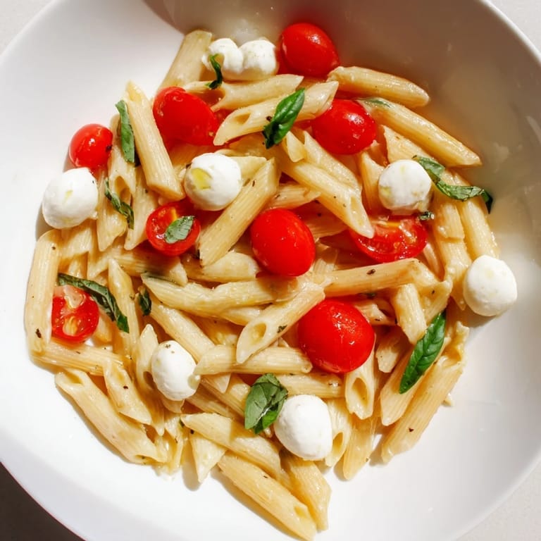 Eine Sommerversion des klassischen italienischen Rezepts mit basilikumdotierter Pasta und goldenem Olivenöl.