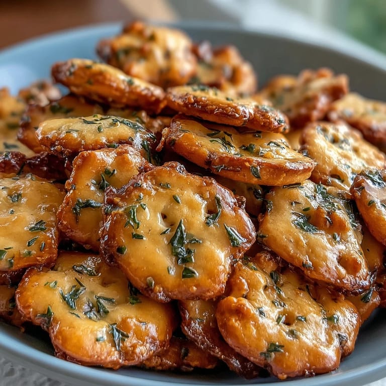 2. Goldbraune Austerncracker mit cremiger Ranch-Note, perfekt für gemütliche Abende oder als knuspriger Salat-Topping.