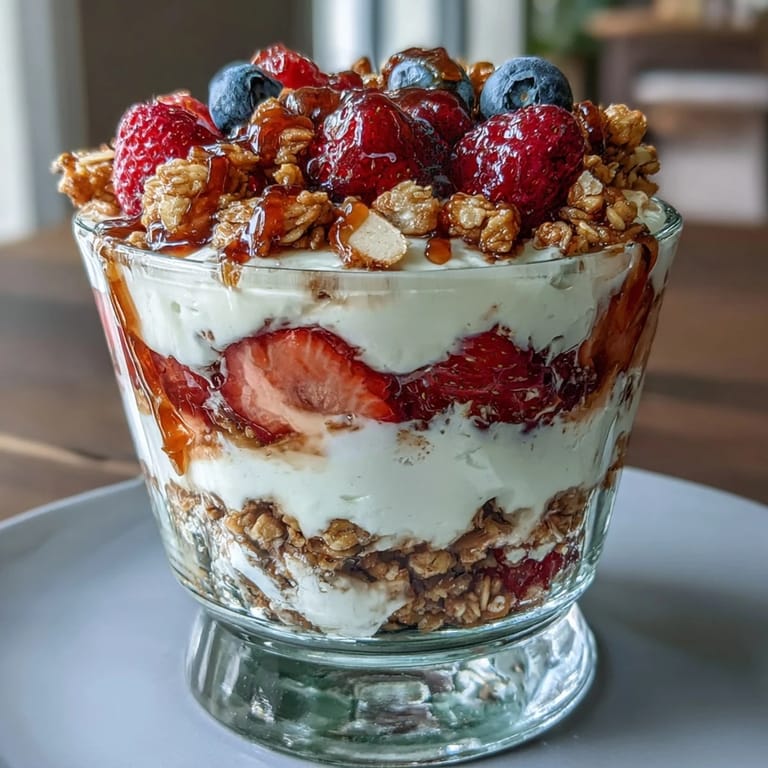 2. Feierliche Parfait-Bar für den Galentines Brunch: Schichten aus griechischem Joghurt, süßen Erdbeeren und einer Vielfalt an Toppings wie Nüssen und Schokolade.  
