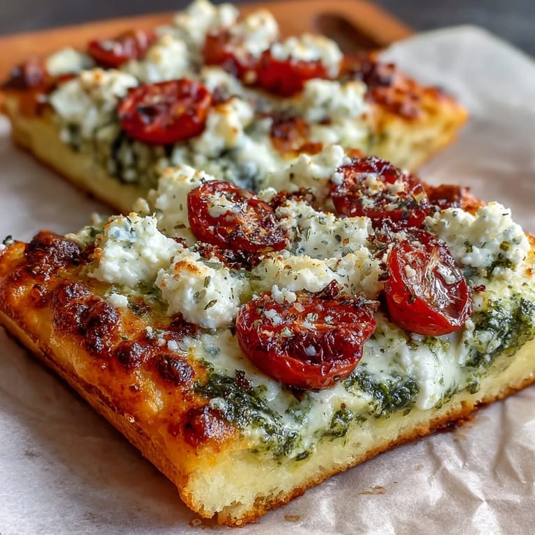 Genießen Sie ein köstliches, beschichtetes Viral Cottage Cheese Flatbread mit den ersten Bissen.