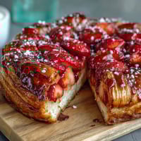 Rustic Strawberry Galette mit Mandelfrangipane und knusprigem Teig.