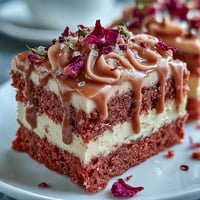 Rosa Rosé Velvet Kuchen mit glänzendem Goldsmith-Drip für besondere Anlässe.
